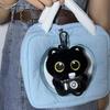 Cute Scarf Black Cat Plush Doll Keychain Camera Shoulder Bag Doll Bag Pendant Car Key Ring Gifts