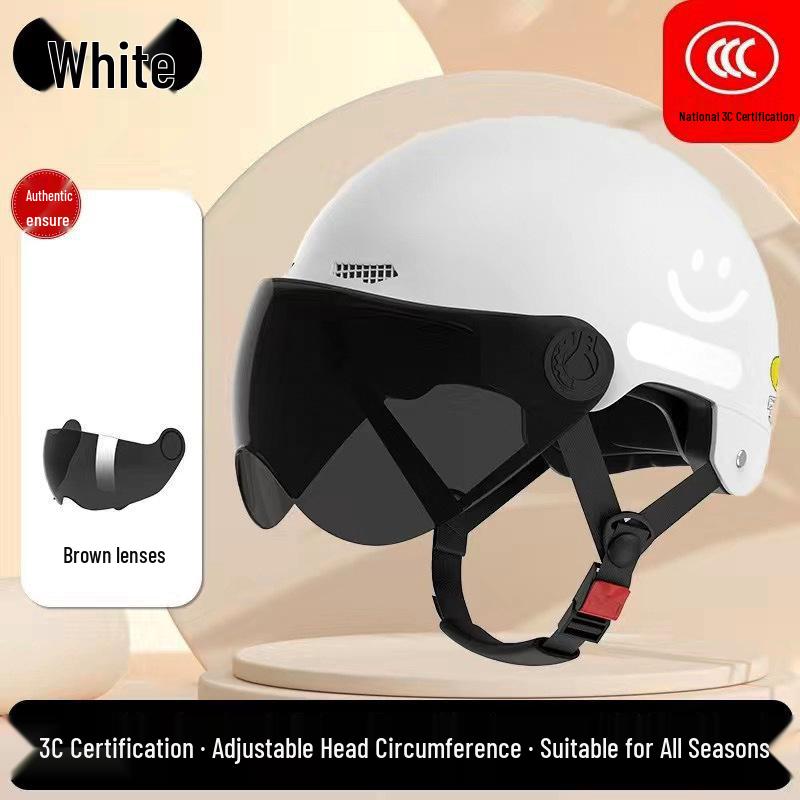 3C Certified Women's Electric Scooter Helmet, Breathable, Sun-Protection, All-Season Half Helmet for Motorcycle Riding.