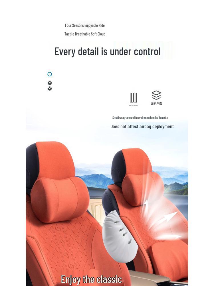 Breathable, Odorless Odetta Fabric Car Seat Cushion – Universal Fit for 5-Seaters, All-Season