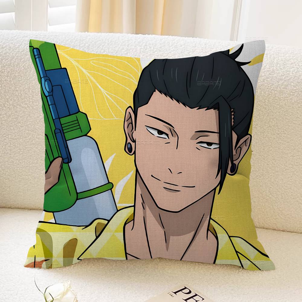 Cartoon Figure Suguru Geto Lucky Dragon Pillow Cover Sofa Cushion Cover Home Room Decoration Children Gift
