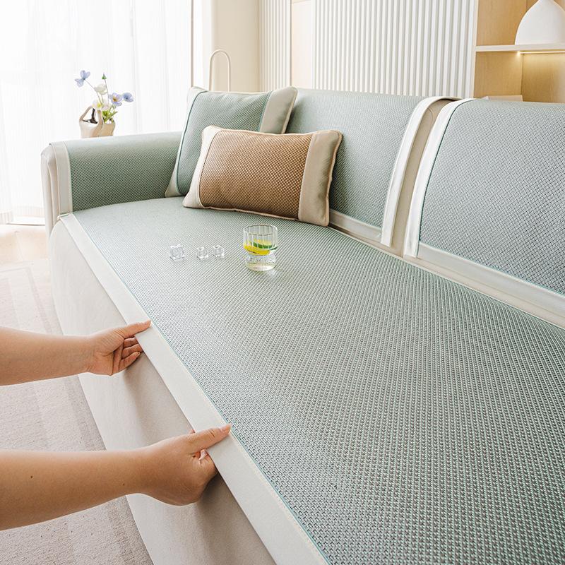 New Rattan Mat Sofa Cushion Summer Summer Mat Cushion One Piece Cold Sofa Seat Cushion Cover Towel