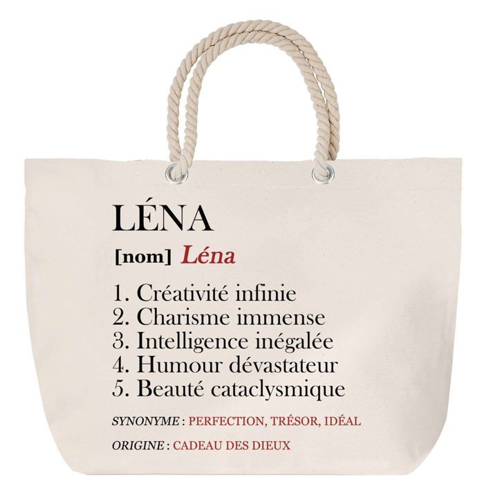 Sac de plage anse corde - PLANETEE - Léna - Grand format - Coton - Personnalisable