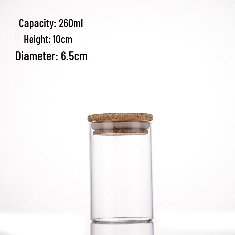 65mm Straight-Mouth Glass Tube Bottle for Tea Storage, Antiques, or Buddhist Beads Display with Lid