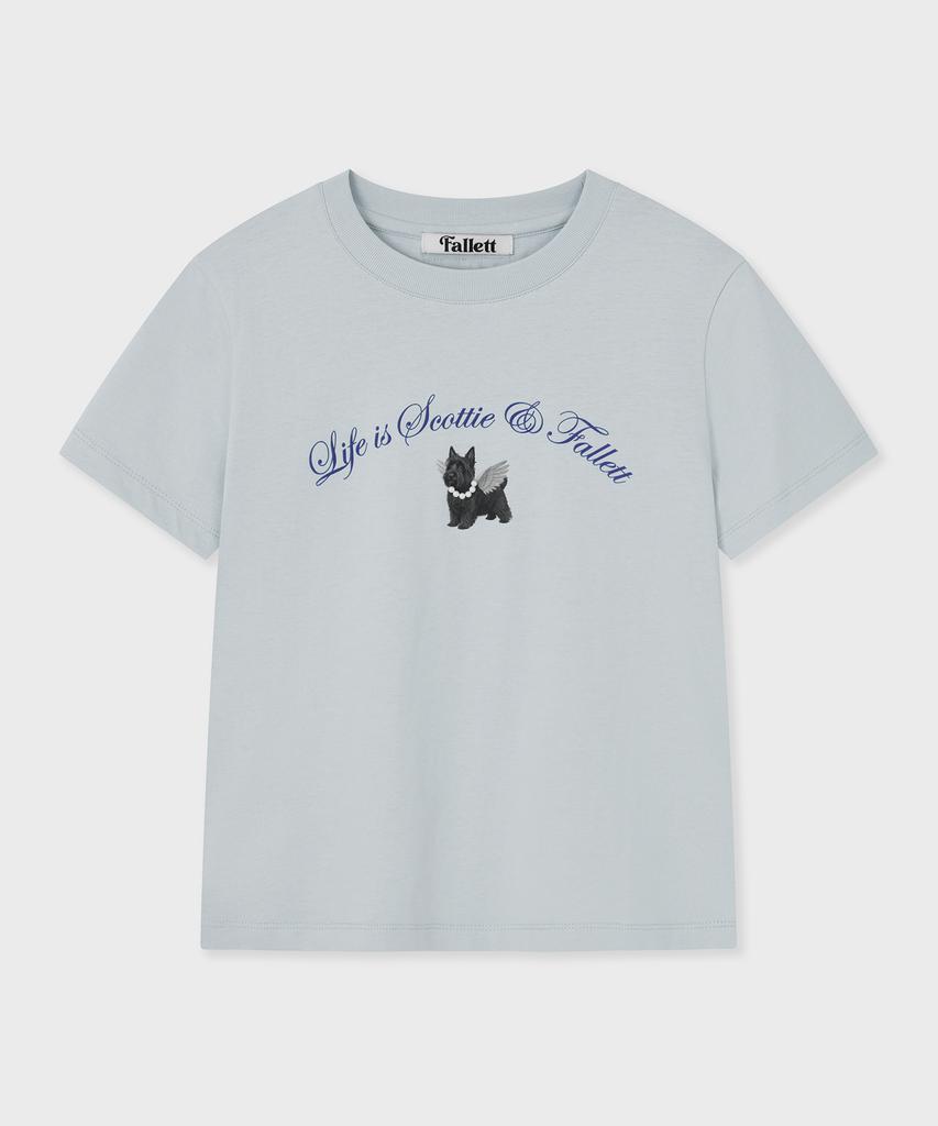 FALLETT Angel Scotty Pearl Slim Tee Sky Blue