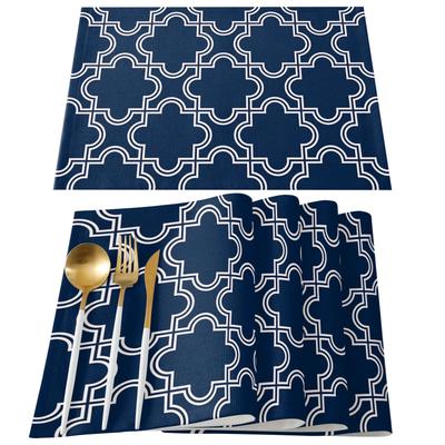 Modern Minimalist Geometric Moroccan Placemats Set of 2/4/6pcs Kitchen Accessories Coasters Home Dining Table Decor Linen Mats