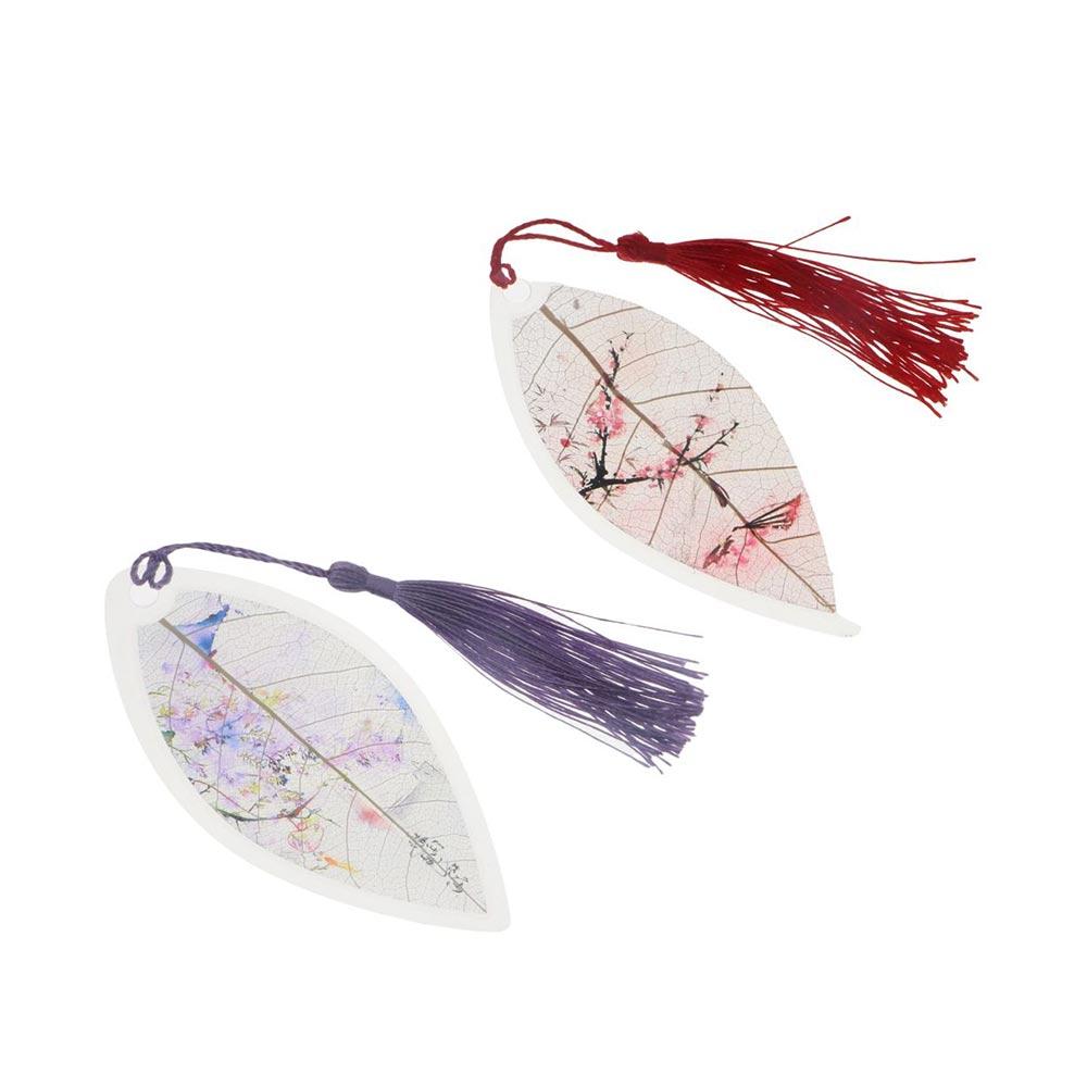 Students Chinese Style Pretty Aesthetic Leaves Bookmark Paper Cilp Leaf Vein Bookmark Bookmarks