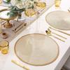 6pcs/set 15in Round Woven Placemats Bohemia Woven Dish Mats Boho Braided Table Mats  Coffee Cups
