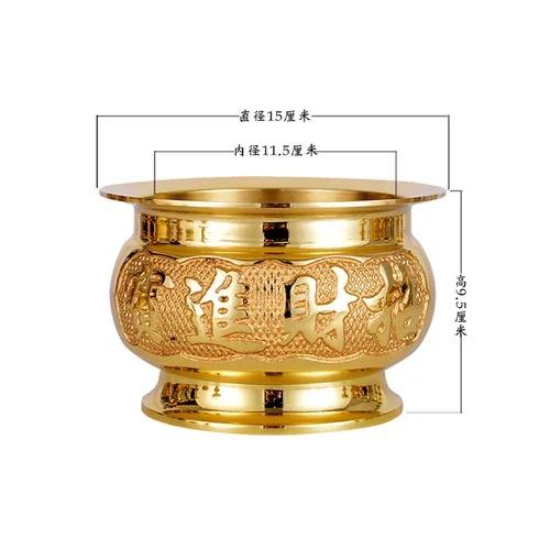 Brass Candle Holder Candle Butter Simulated candlestick Living Room Buddha Hall Candle Holder Handicraft Feng Shui Home Decor
