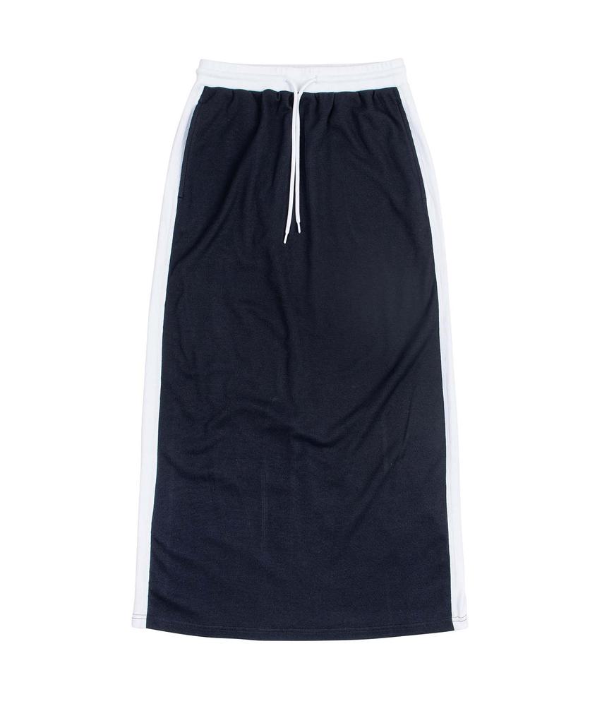 Leoninghai Side Rib Banding Long Skirt [Navy]