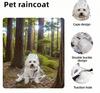 Clear Dog Rain Poncho for Small/Medium Dogs Heavy Waterproof Hidden Leash Hole Adjustable Snaps Anti-adhesive Hair Design Double