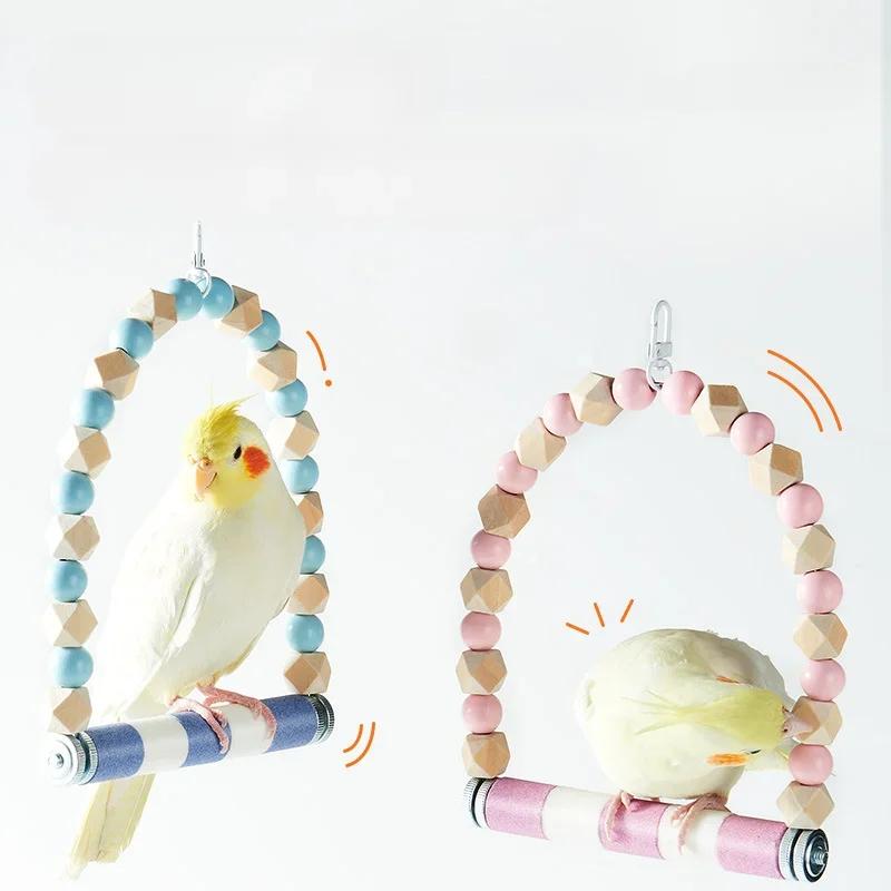 Bird Bite Toy Parrot Station Pole Grinding Claws Molar Stand Bird Swing Training Interactive Products Bird Cage Nest Accessories