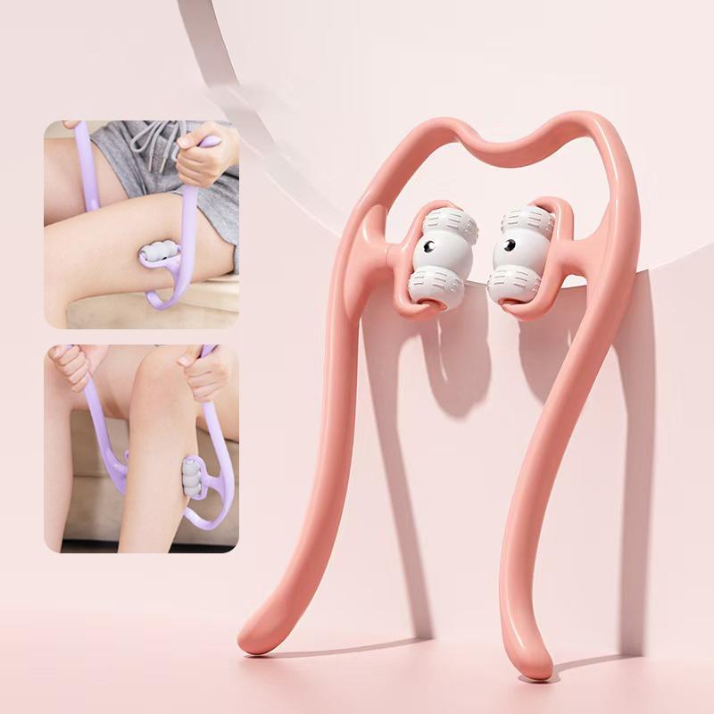 Neck Massager Therapy Neck Shoulder Dual Trigger Point Roller Self-Massage Tool Relieve Neck Pressure Deep Pressure Massage