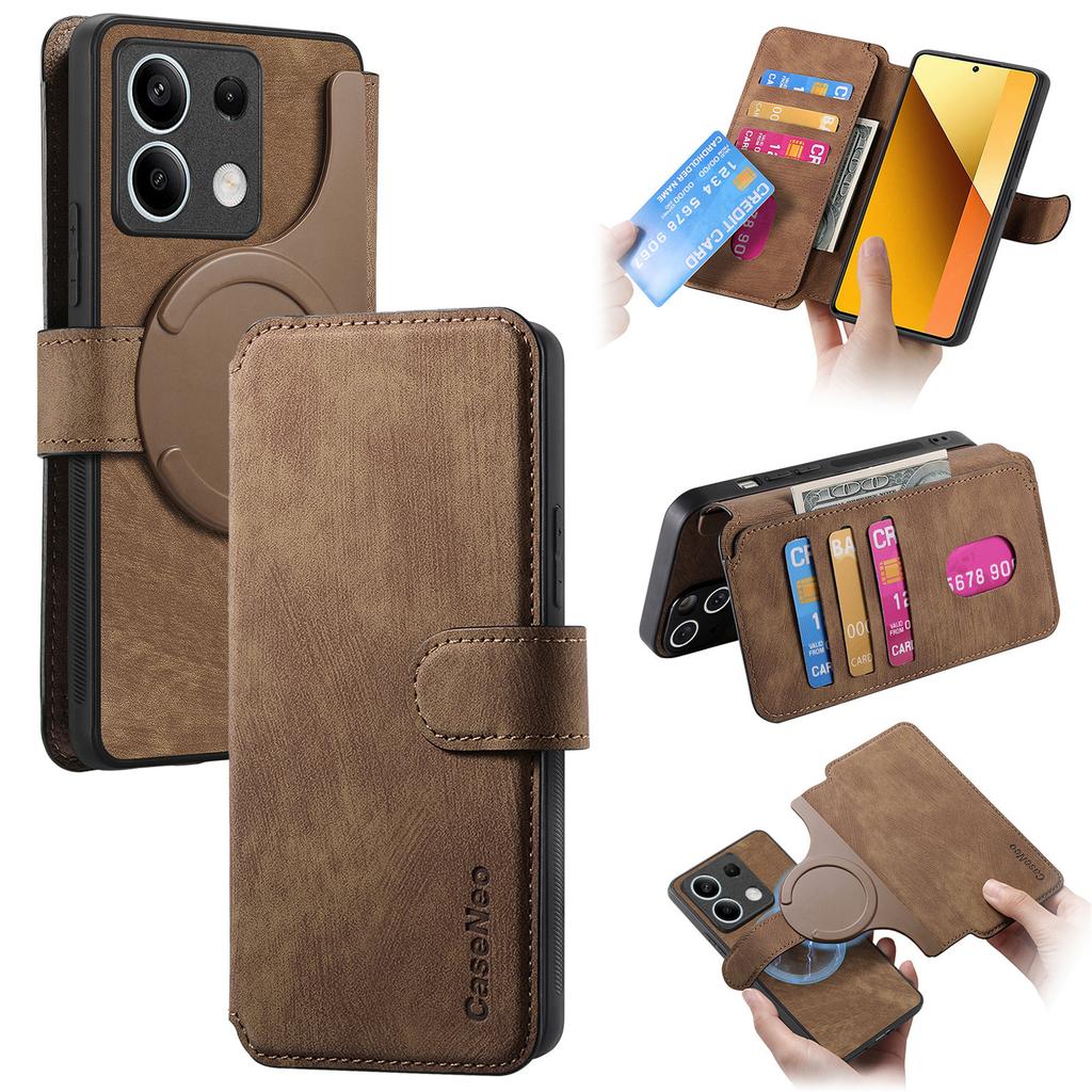 For Xiaomi Redmi Note 13 5G Magnetic Case CASENEO Detachable Leather Phone Wallet Cover
