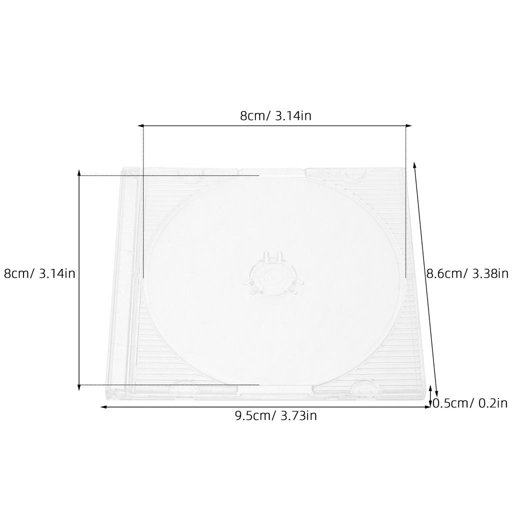 20 Stück 8 cm Mini-CD-Jewel-Case Klarer Kunststoff-Disc-Halter für 3-Zoll-CDs DVDs 80 mm Daten Musiksammlung Tragbar Kratzfest