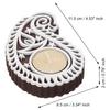 Buta Or Paisley Shaped Wooden Block Print Decorative Tea Light Candle Holders, Diya Stands For Diwali | Tea Light Holders
