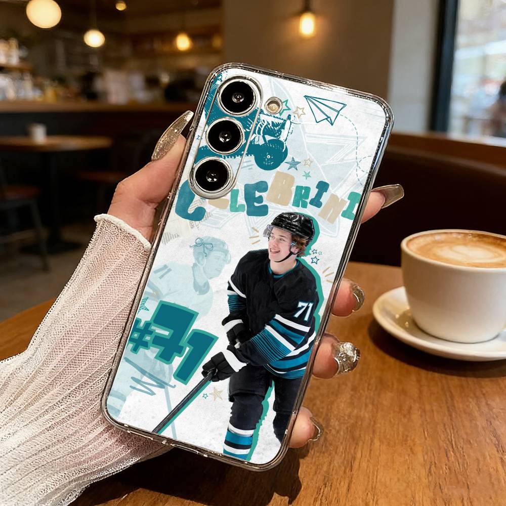 COOL M-Macklin Celebrini Phone Case For Samsung Galaxy S24 S25 S23 S22 S21 Plus S24 S25 Transparent Cover Case