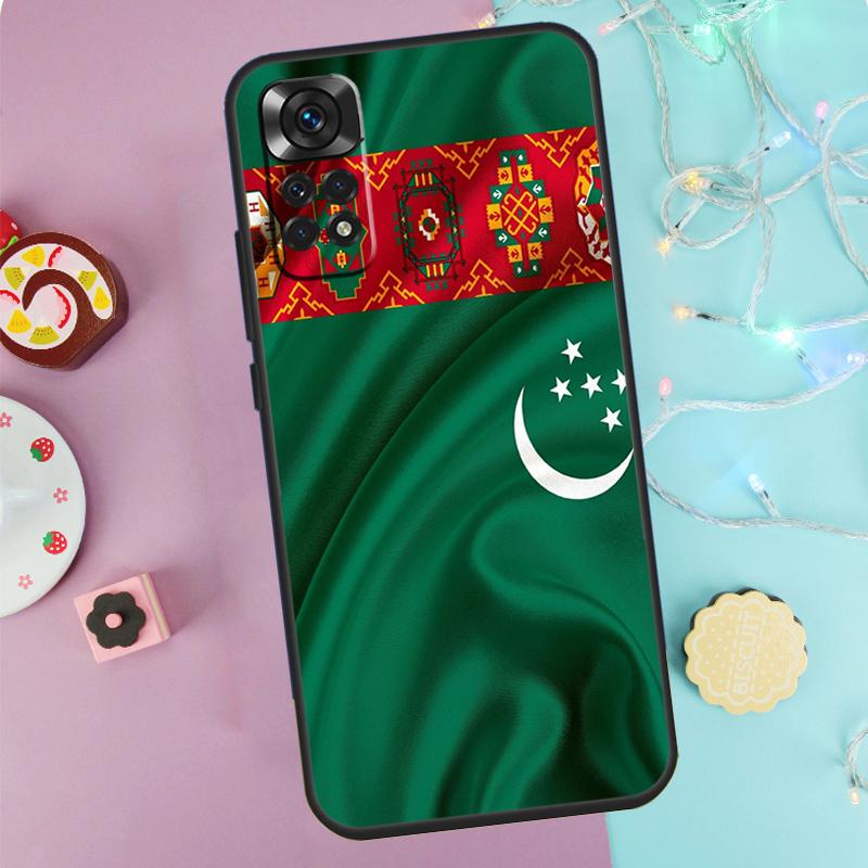 Turkmenistan Flag Case For Xiaomi Redmi Note 9 10 11 12 13 14 Pro 9S 10S 11S 12S Redmi 14C 10C 12C 13C Cover