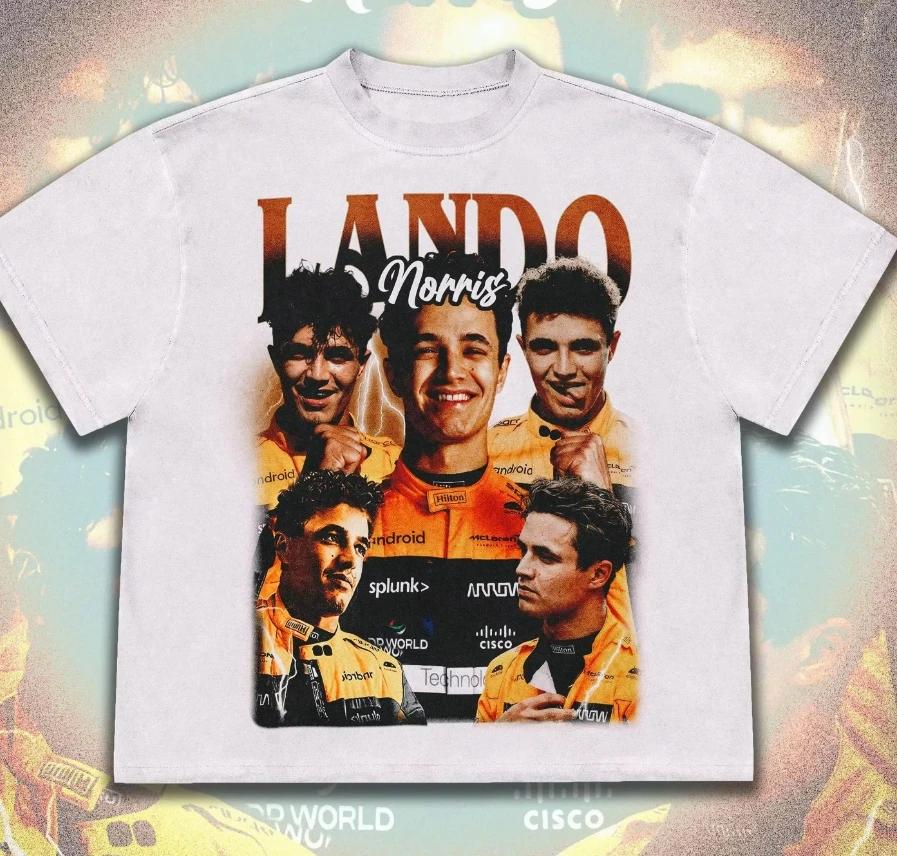 Lando Norris Summer Tops Tshirts for New in Tops and T-shirts Cotton Women Clothing Y2k Graphic Vintage