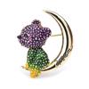 Enamel Animal Christmas Gifts Fashion Accessories Clothes Pin Moon Bear Brooch Brooch Pins