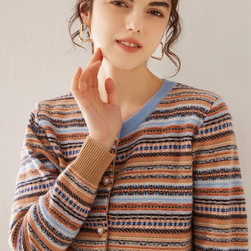 Cashmere cardigan for kvinner Qinghe cashmere 100 % cashmere dame høst og vinter cashmere genser myk og varm