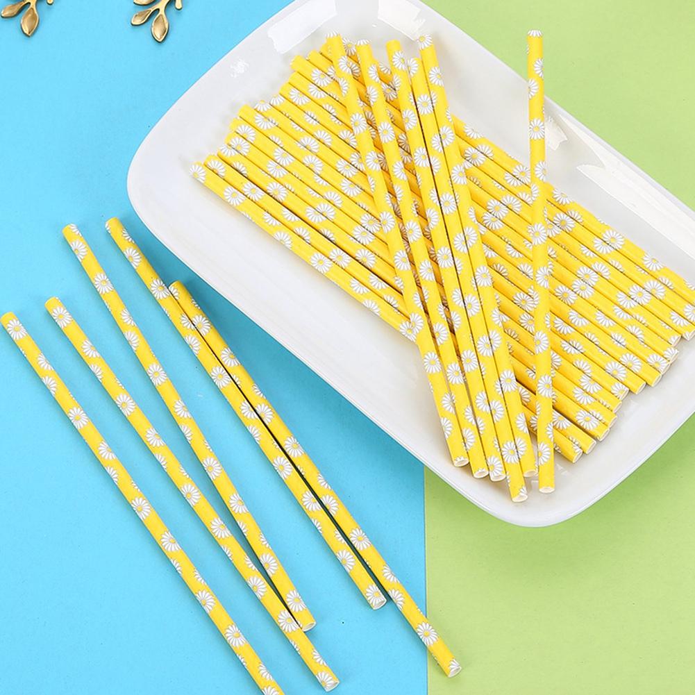 25Pcs/Set Drink Paper Straws Wedding Birthday Party Drinking Straw