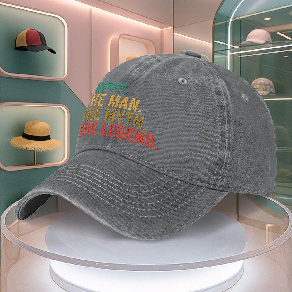 Legendary Man Myth Text Print Baseball Cap Vintage Duckbill Dad Hat Adjustable Curved Brim For Men Women