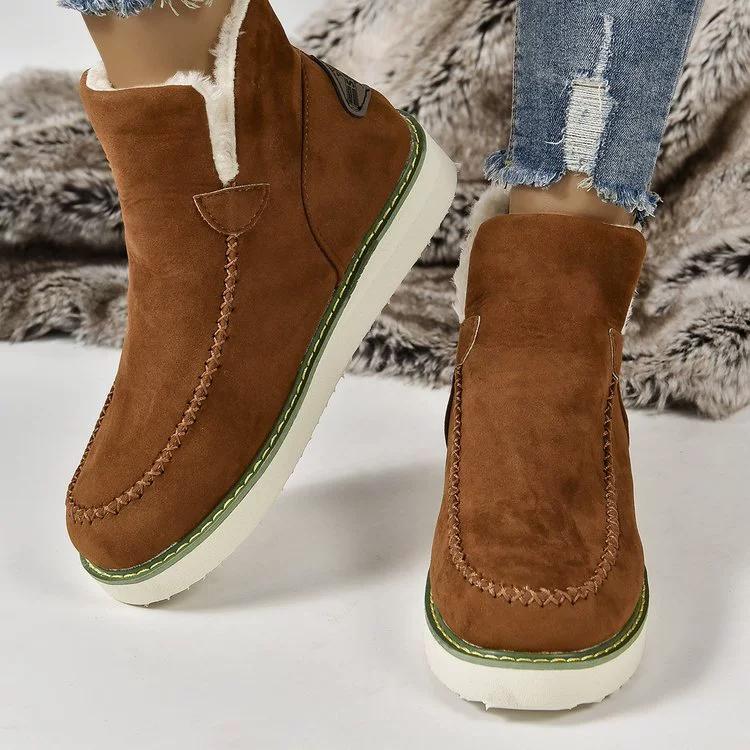Women's Plus Size Cotton Boots In Stock, Winter Models, Solid Color Wedges, Feet, Plus Size Women's Snow Boots, Warm Short Boots