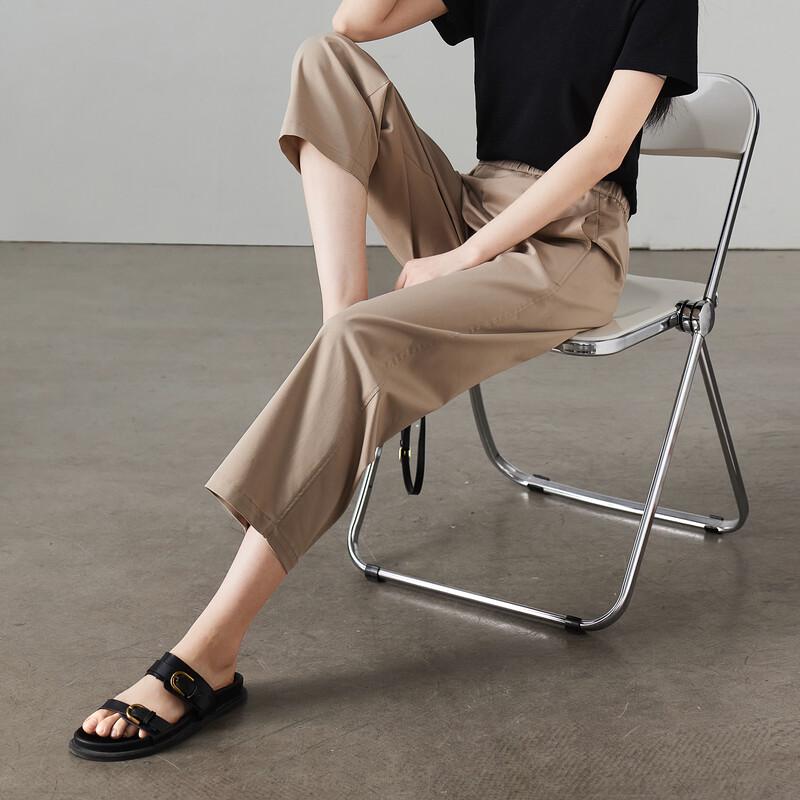 SOFSIL Women's High-Waist Cropped Wide-Leg Pants