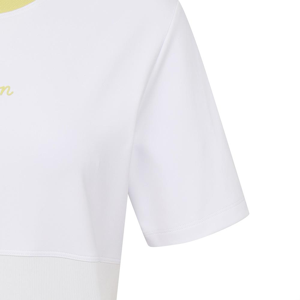 MALBON GOLF Colored Neck Round T-Shirt White (Woman)