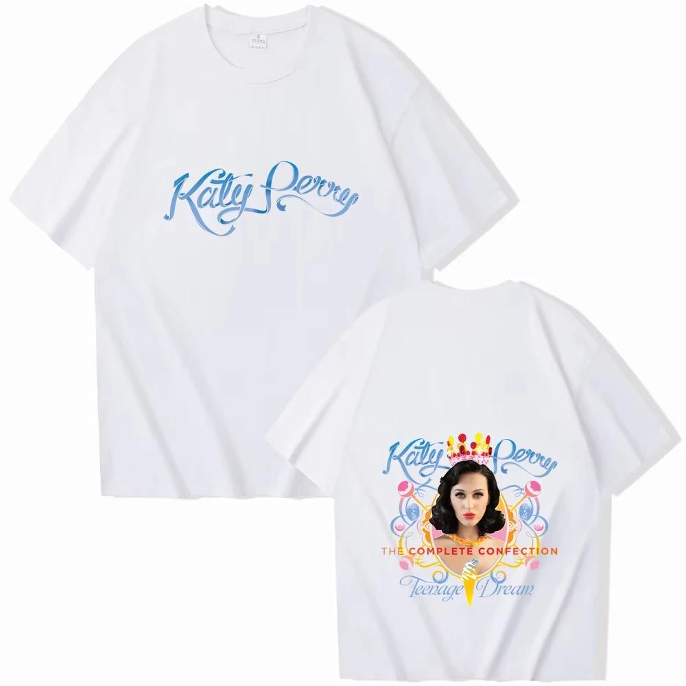 2026 Summer Katy Perry Girls Dream Graphic T-shirt Men's Fashion Hip-hop Retro Cotton Short-sleeved Loose Casual Shirt