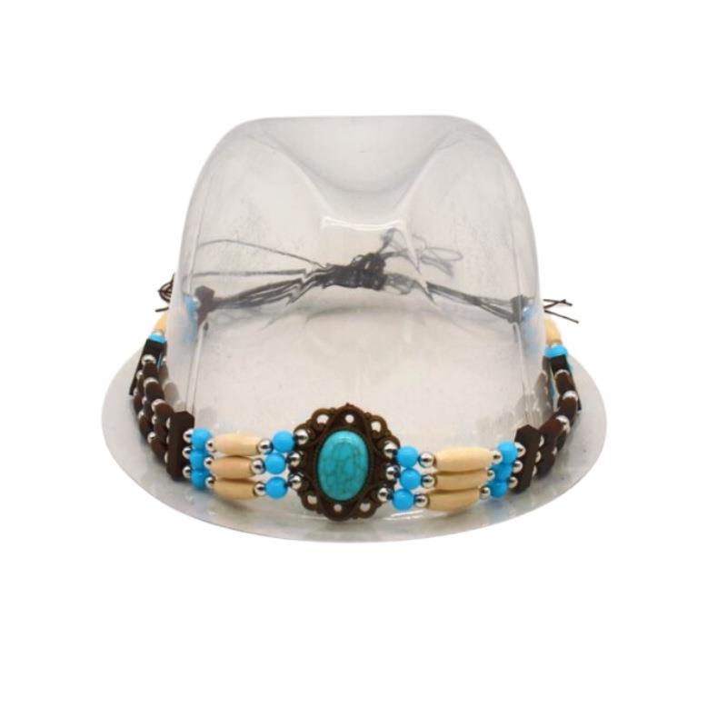 Big Brim Gold Acrylic Chain Felt Hat Solid Color Cashmere Jazz Hat French Top Hat