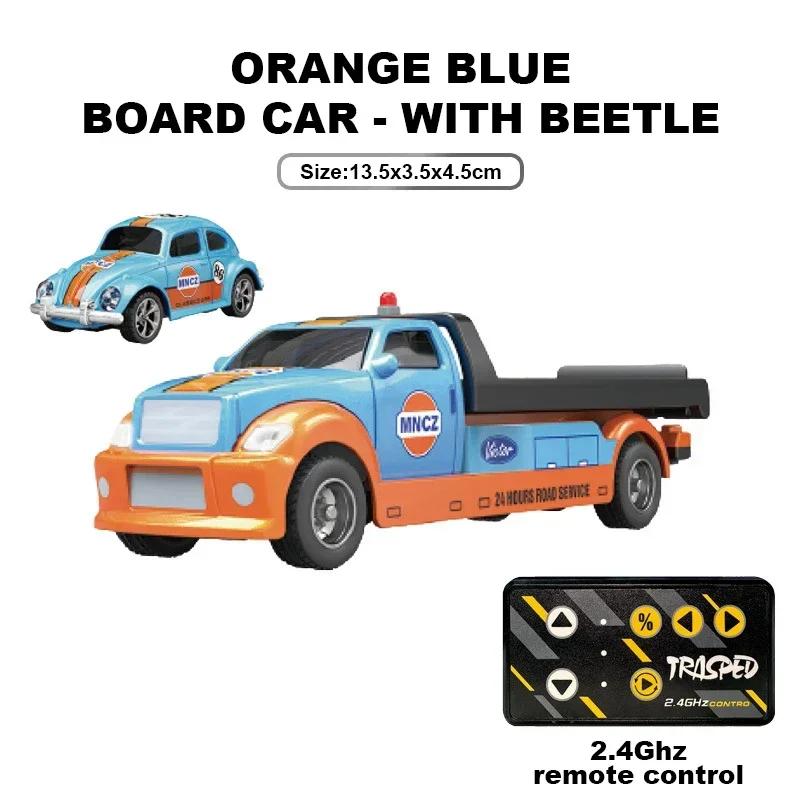 1/64 Mini Truck Cars APP 2.4G Remote Controlled Pickup Trailer Drift Alloy Trucks Children App Radio Control Rescue Vehicle Toys