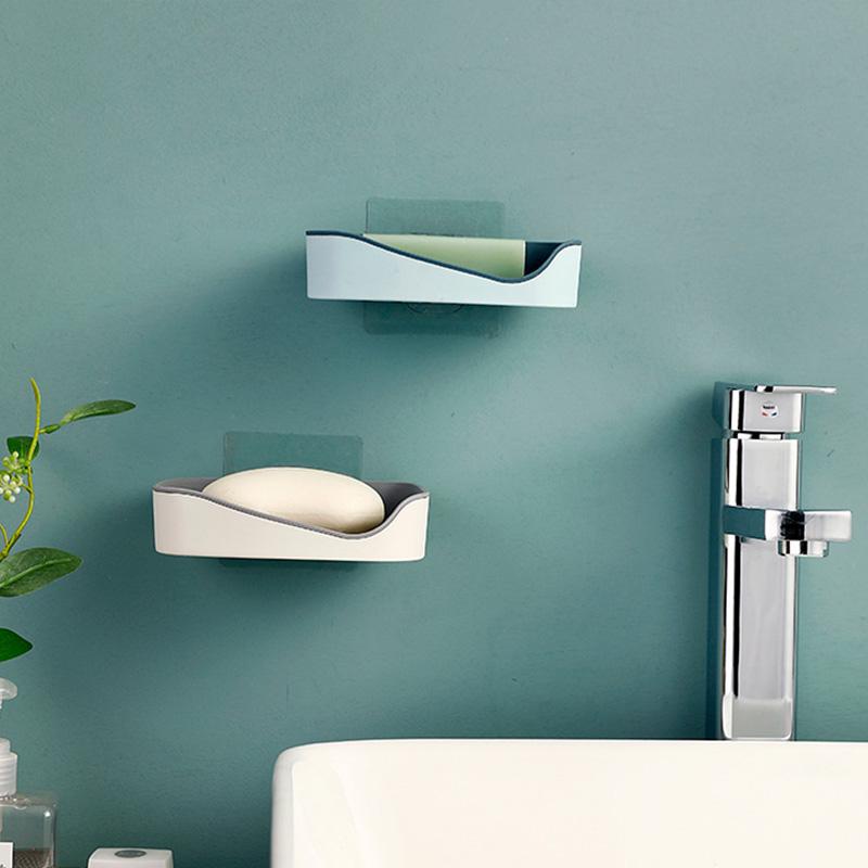 Soap Holder Dish Storage Plate Mounted Bathroom Shower Kitchen Box Case Rack Soap Holder Dish Storage Plate Mounted Bathroom Shower Kitchen Box Case Rack