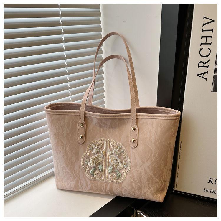 

Большая вместительная сумка, летний стиль, модная вышитая сумка, сумка через плечо, сумка через подмышку, универсальная сумка-тоут розовый