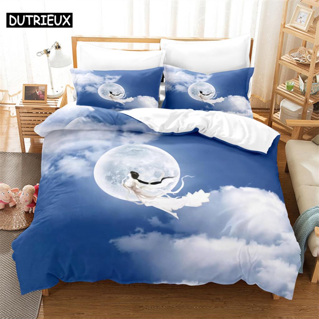 Sky Fantasy Queen Bedding Set Duvet Cover Set Kids Bedding Digital Printing Bed Linen King Size Duvet Cover Set Bedding Set