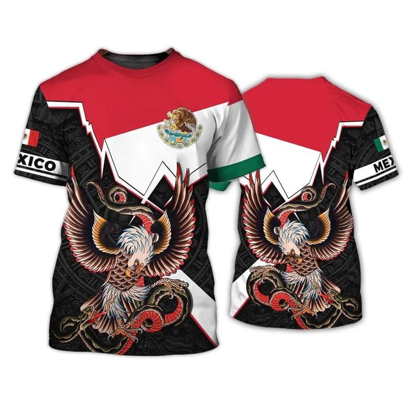 September Mexico Independence Day Tshirt For Men 3d Print Mexicana Flag Large Size Tee Tops Mens Short Sleeve Crew Neck T Shirt