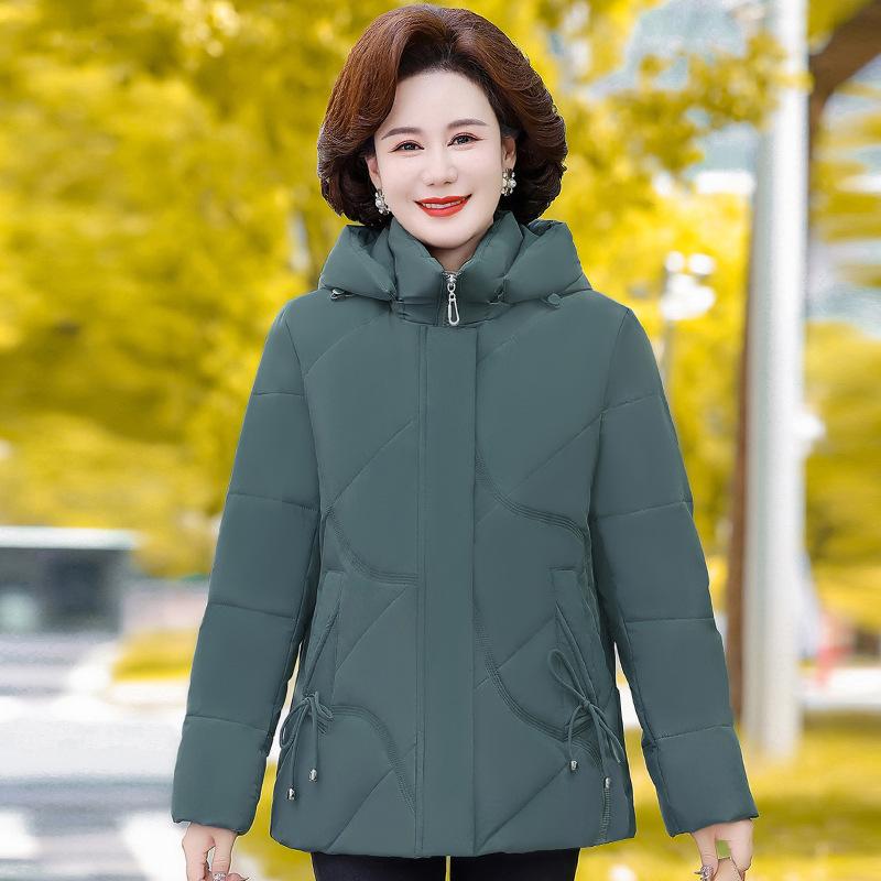 Fashion Mother Down Jacket Women's Short Winter New Large Size Foreign Gas Thickened Warm Middle-aged and Elderly Coat