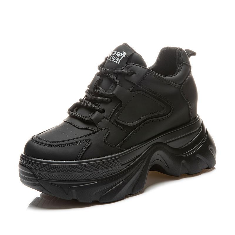 

Dad s shoes increase in height ins tide year spring and autumn new thick-soled small sports and leisure single shoes A 34 чёрный