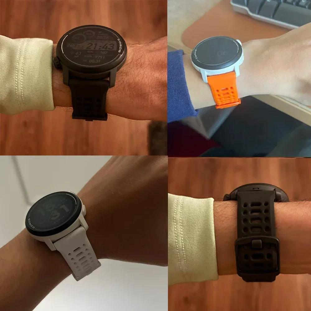 20mm 22mm Silicone Strap For COROS APEX 4 2 Pro 46mm 42mm Replace Sports Bracelet For COROS PACE 4 3 2 pro Breathable Wrist Band