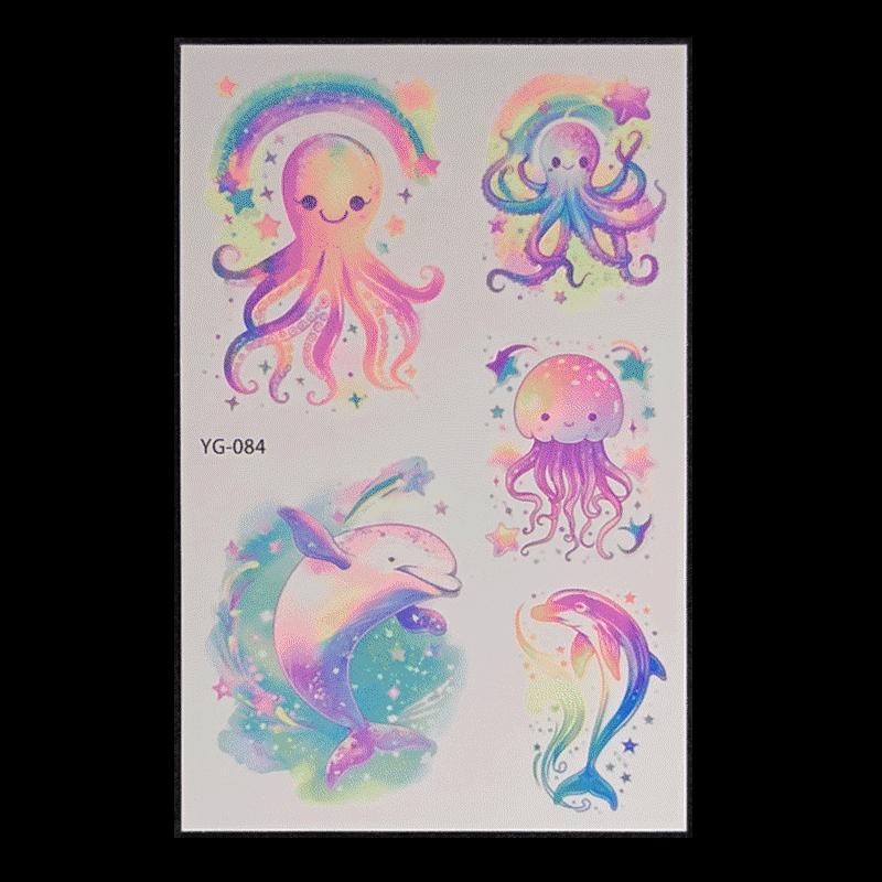 's New Fluorescent Butterfly Tattoo Sticker Music Festival KTV Concert Party Disposable Waterproof