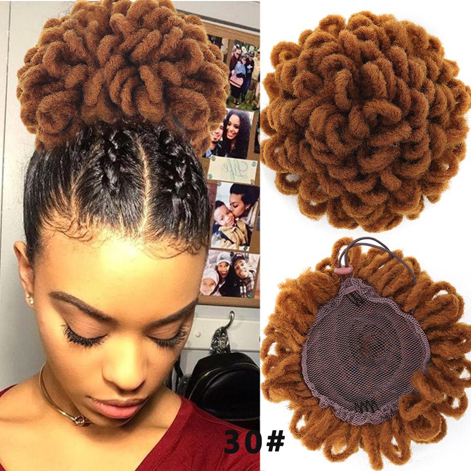 LUPU Moño de pelo Afro sintético para mujeres negras, moño con cordón, coleta de imitación, Clip en cola de poni, piezas de cabello
