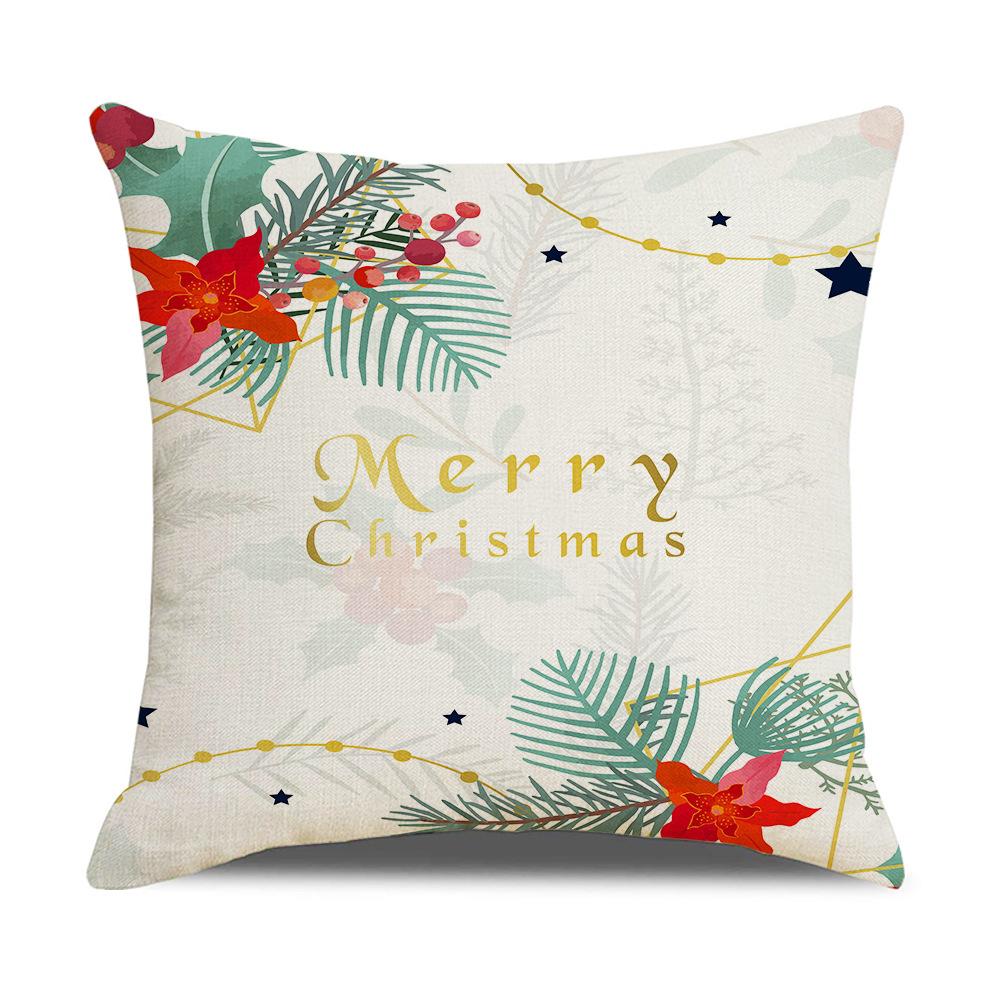 Christmas Simple Print Series Linen Pillows Home Sofa Cushions Office Pillow Covers