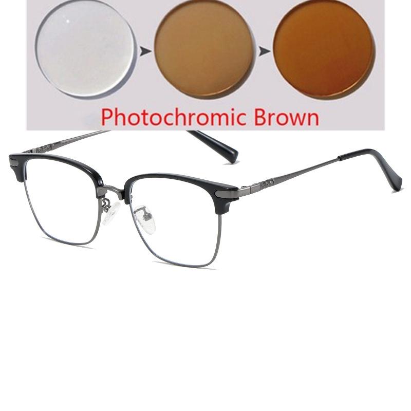 0 -0.5 -0.75 To -6.0 Half Frame Square Prescription Glasses For The Nearsighted Anti Blue Rays Presbyopic Glasses +0.5 To +4.0