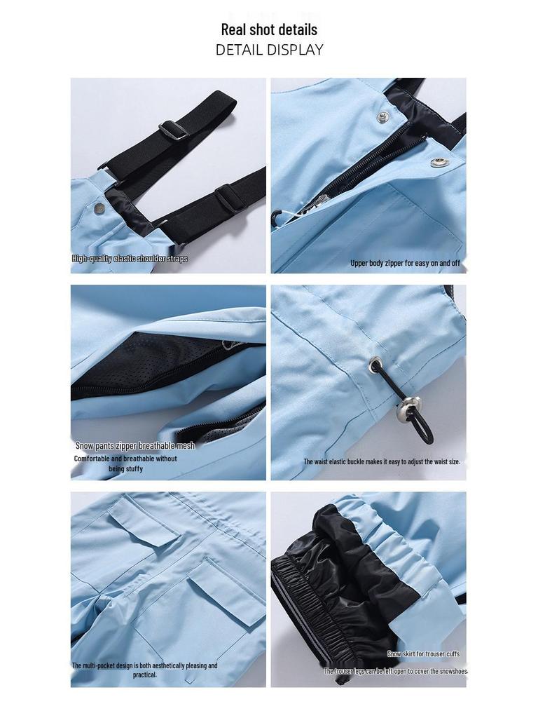 Kids' Ski & Snowboard Overalls: Windproof, Warm, Thickened Pants for Boys & Girls