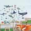 Watercolor Sharks Ocean Wall Stickers Ocean Animal Fish Marine Life Wall Sticker Baby Nursery Kids Room Play Room Decor