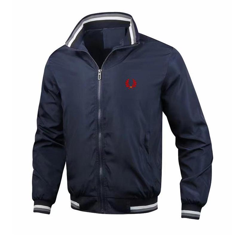 Herren Stickerei Weizen Stehkragen Baseballjacke - Große Größen Lässige Mode für Frühling und Herbst