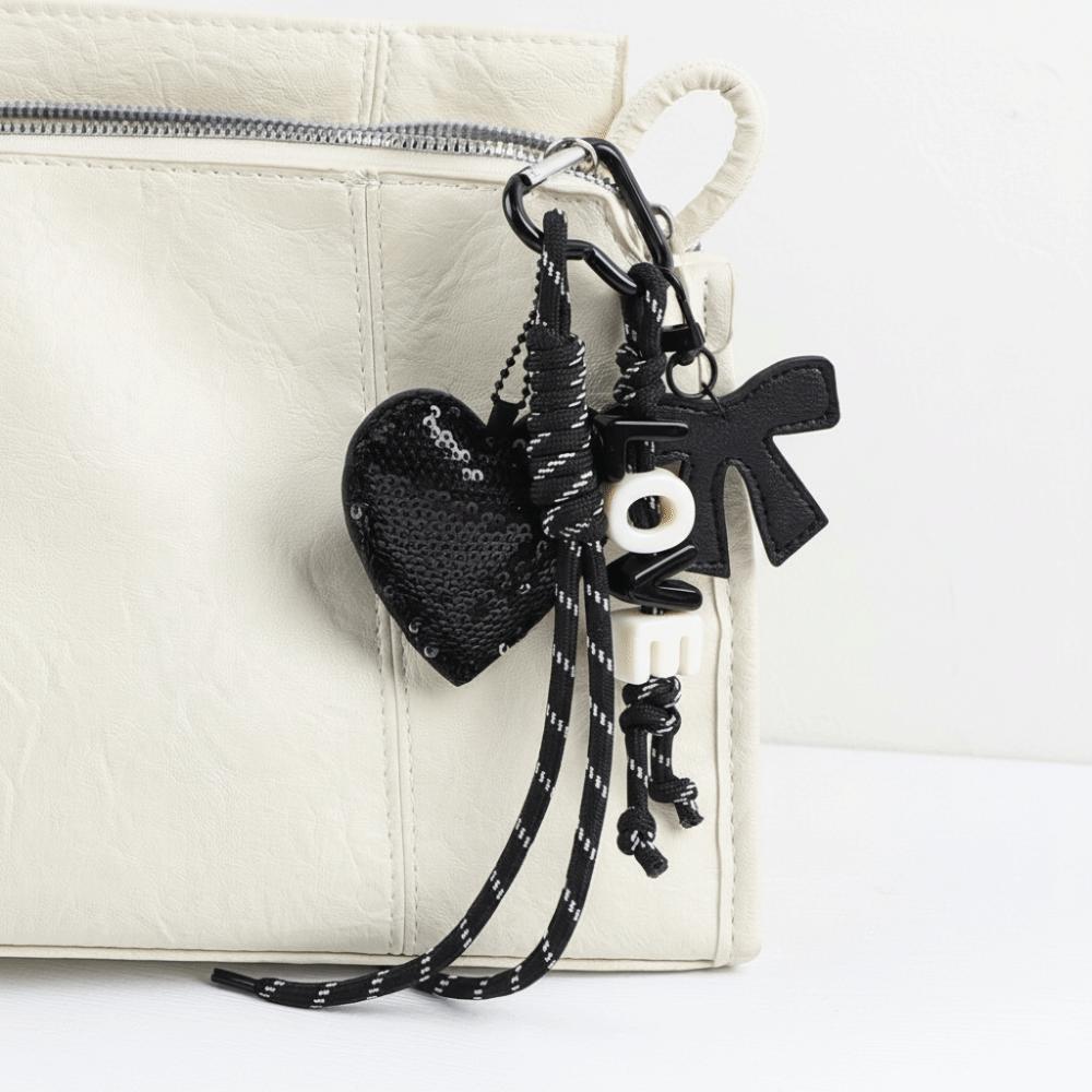 Heart-shaped Love Keychain Bag Accessories Braided Rope Pendant Love Pendant  Hanging Accessory