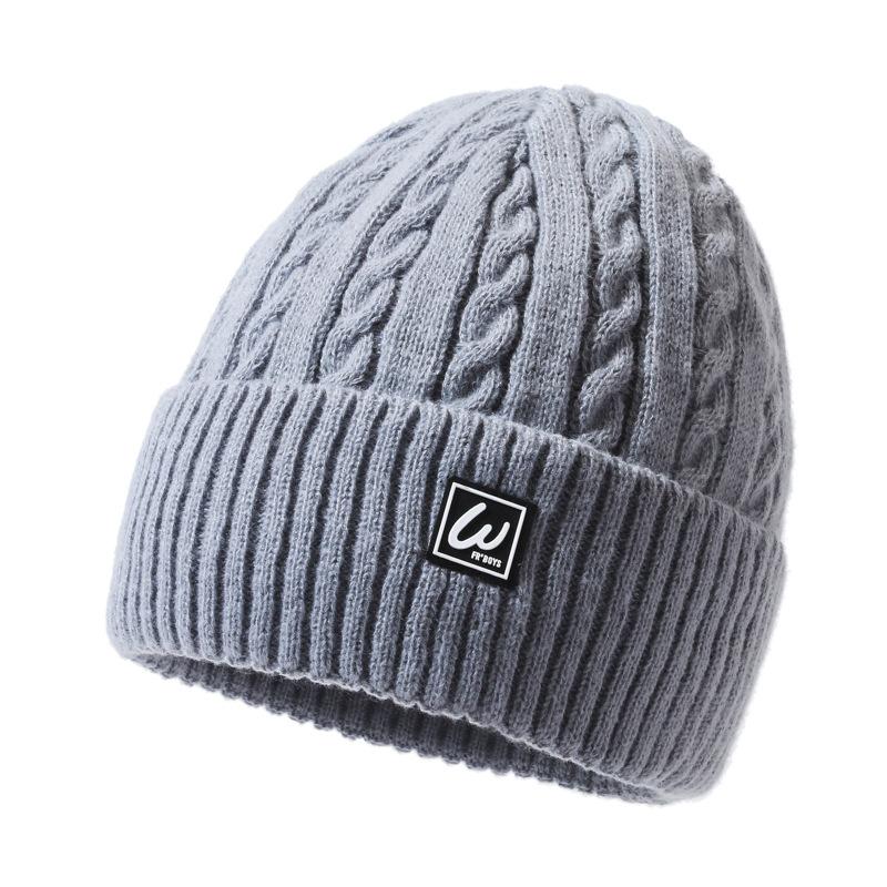 Winter Wool Hat Autumn Winter Warm Knitted Hat Male Velvet Thick Cotton Hat Ear Protection Cap Sleeve Cap Skullies Beanies Ski Slouchy Cap
