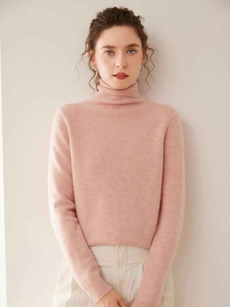 Women's Thick Cashmere High-Neck Sweater for Autumn and Winter