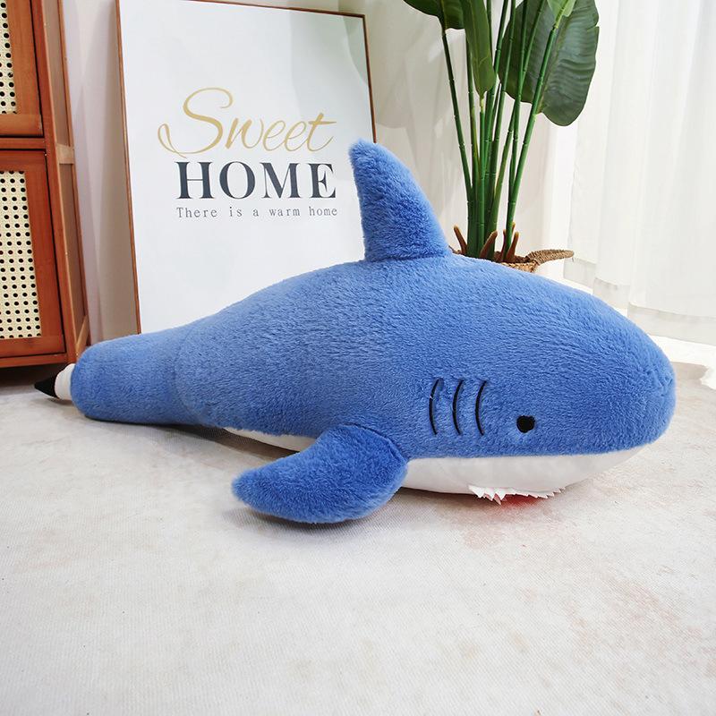 Creative Soft Shark Pen Pillow Plush Toy Doll Blue Shark Doll Home Pillow Boys Ragdoll